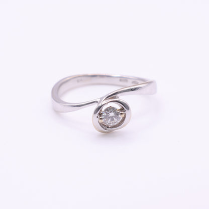 Second Hand DonnaOro 18ct White Gold Diamond Solitaire Ring