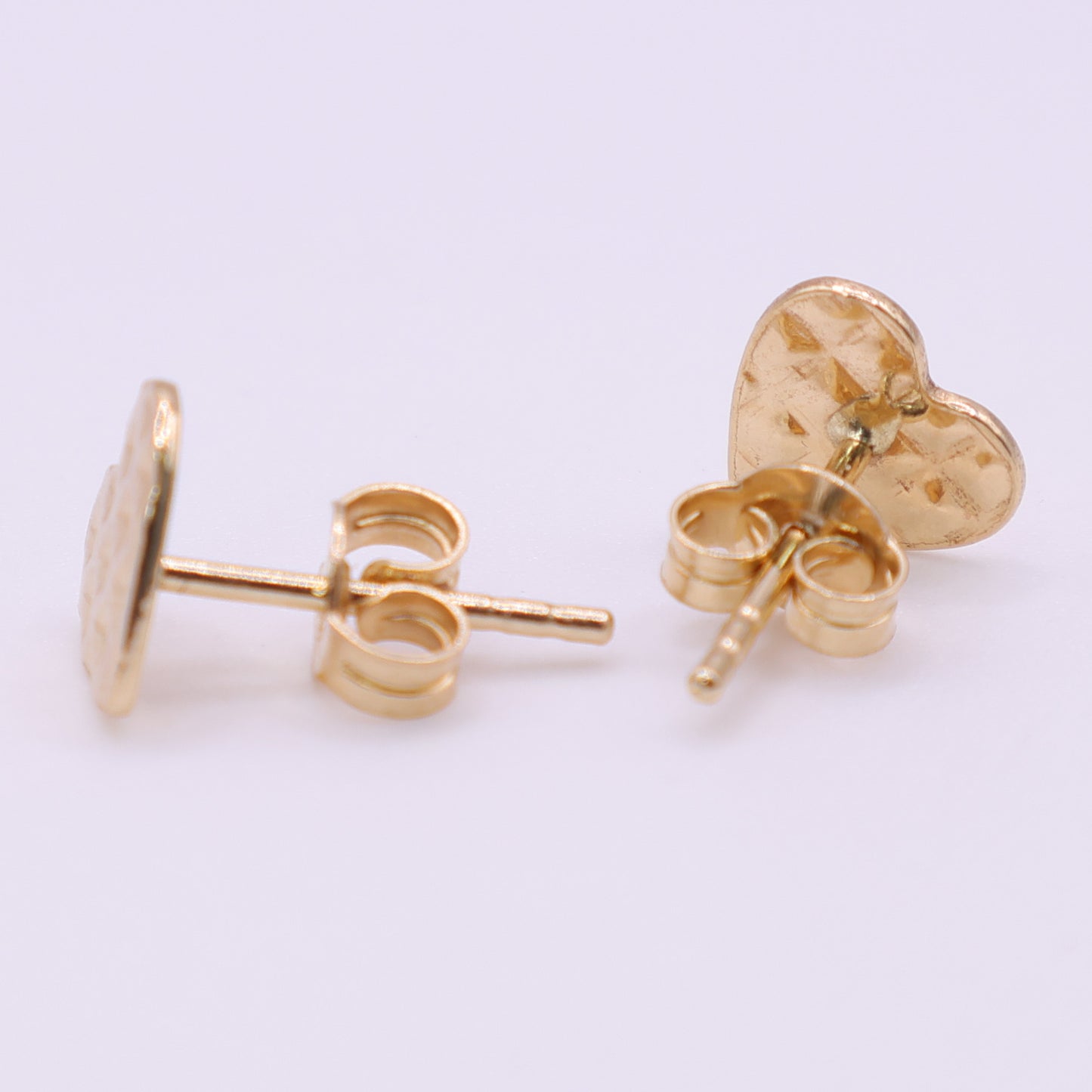 Second Hand 18ct Yellow Gold Heart Stud Earrings