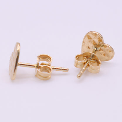 Second Hand 18ct Yellow Gold Heart Stud Earrings