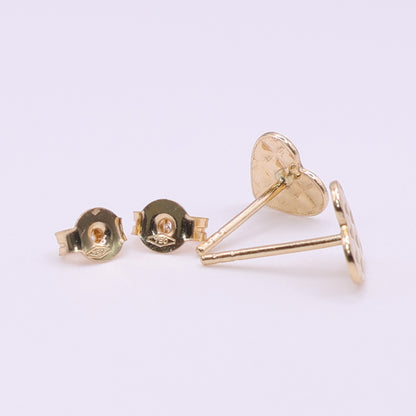 Second Hand 18ct Yellow Gold Heart Stud Earrings