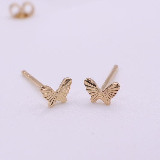 Second Hand 18ct Yellow Gold Butterfly Stud Earrings