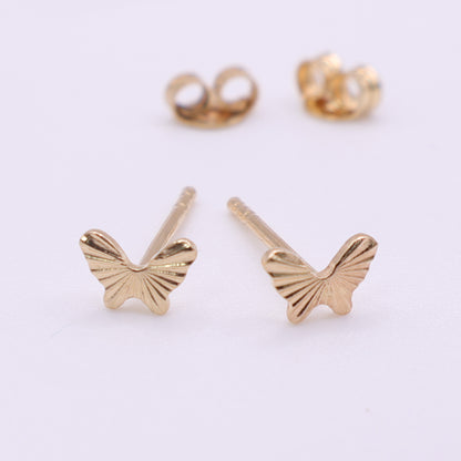 Second Hand 18ct Yellow Gold Butterfly Stud Earrings