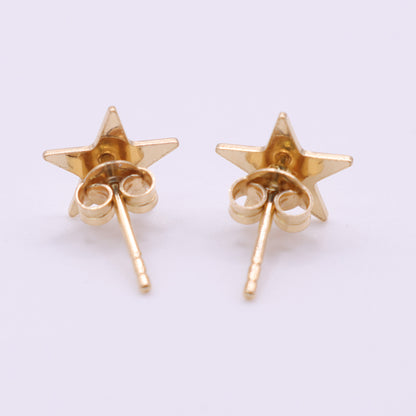 Second Hand 18ct Yellow Gold Star Stud Earrings