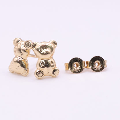 Second Hand 18ct Yellow Gold Teddy Bear Stud Earrings