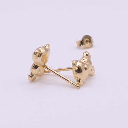 Second Hand 18ct Yellow Gold Teddy Bear Stud Earrings