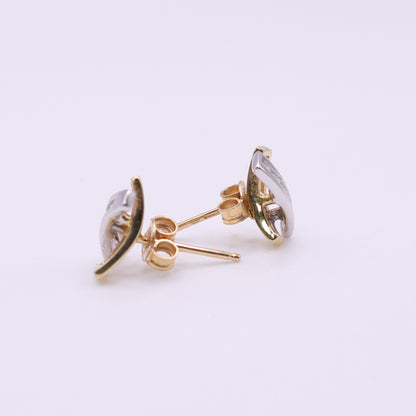 Second Hand 18ct Gold Diamond Two-Tone Stud Earrings