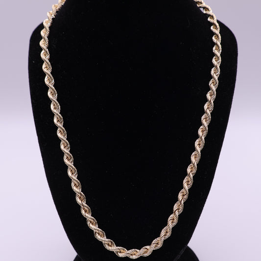 Second Hand 9ct Yellow Gold Rope Chain Necklace – 18 Inch