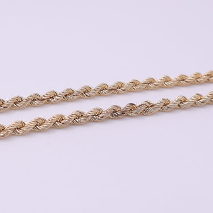 Second Hand 9ct Yellow Gold Rope Chain Necklace – 18 Inch