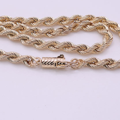 Second Hand 9ct Yellow Gold Rope Chain Necklace – 18 Inch