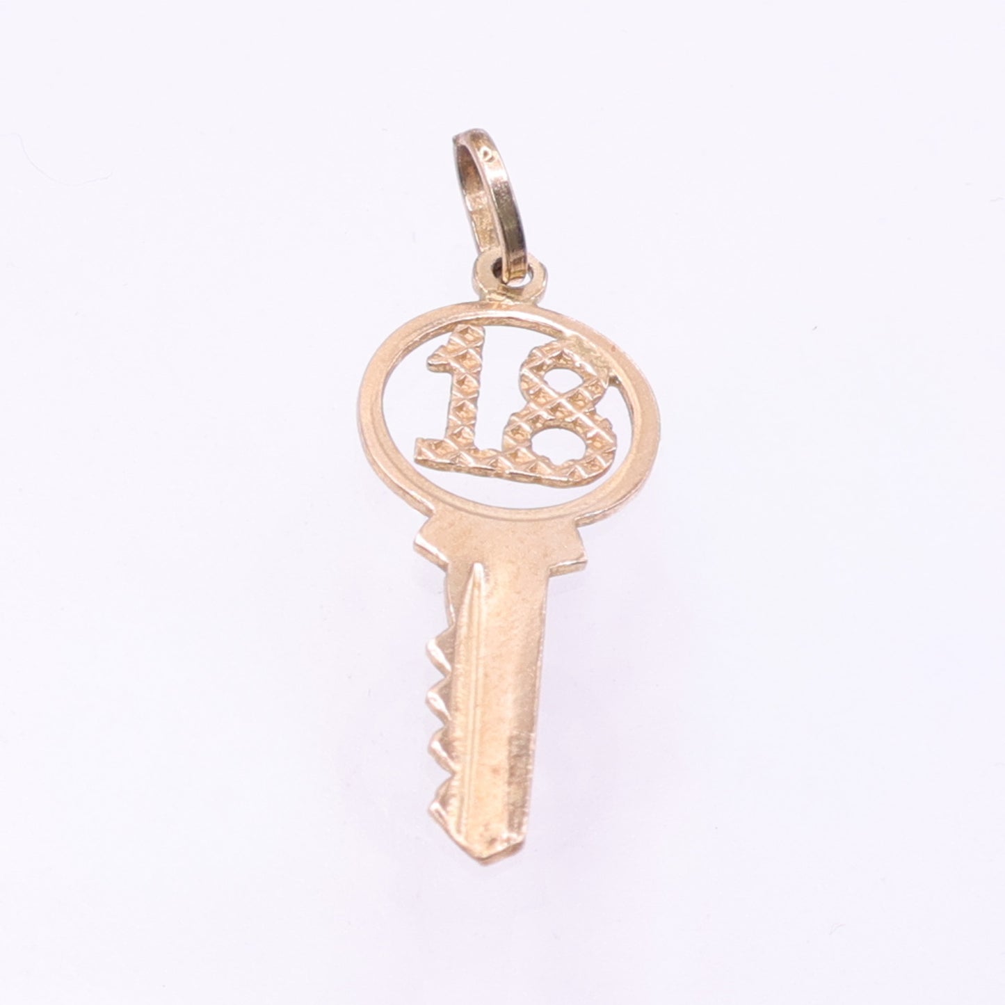 Second-Hand 9ct Yellow Gold Key Charm with Openwork Detail