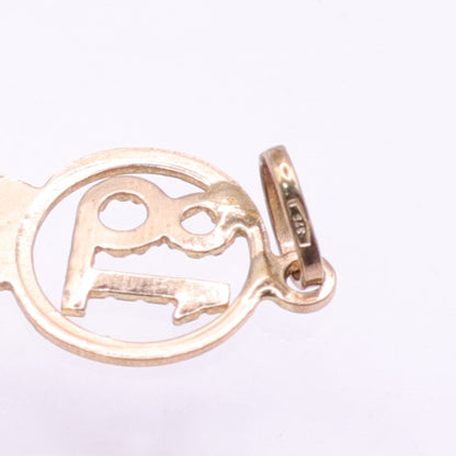 Second-Hand 9ct Yellow Gold Key Charm with Openwork Detail
