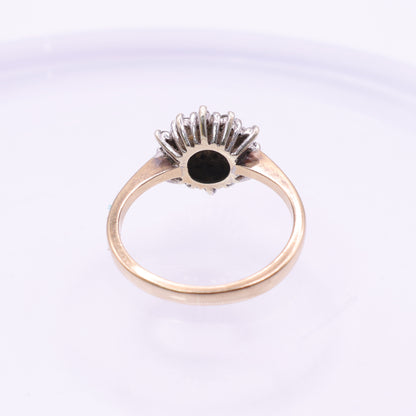 9ct Gold Starburst Diamond Cluster Ring