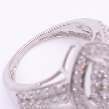 Second-Hand 10ct White Gold Marquise Diamond Cluster Ring