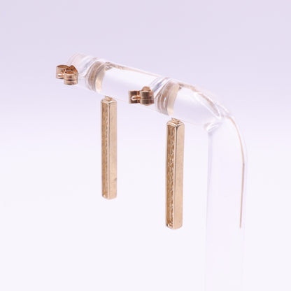 Second-Hand 9ctYellow  Gold Stone-Set Bar Drop Earrings