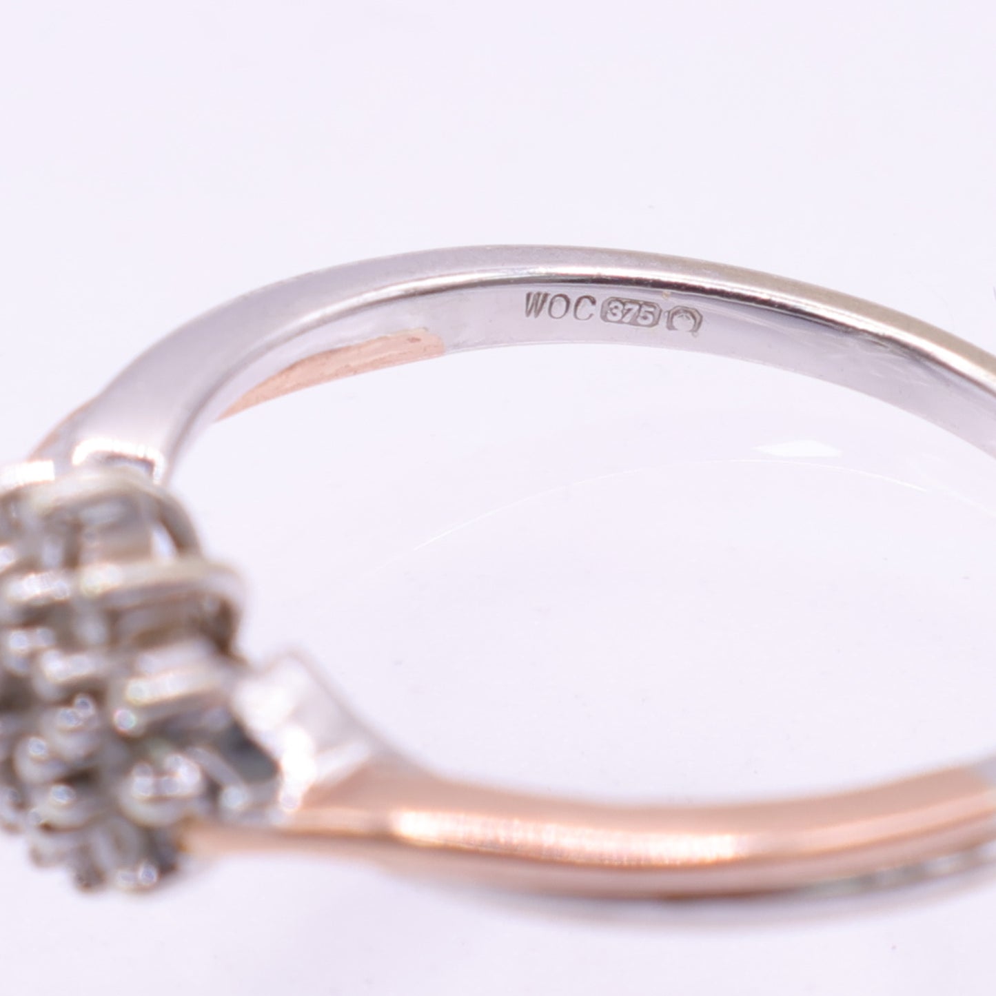 Second Hand 9ct Two Tone Gold Diamond Cluster Ring