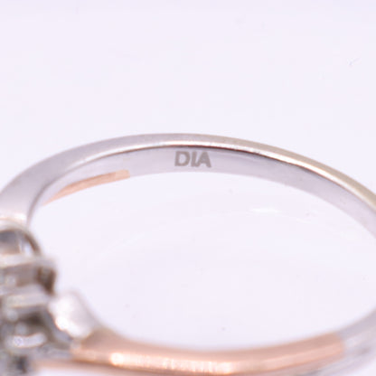 Second Hand 9ct Two Tone Gold Diamond Cluster Ring