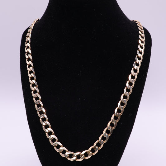 Second Hand 9ct Yellow Gold Curb Link Chain Necklace – 22 Inch
