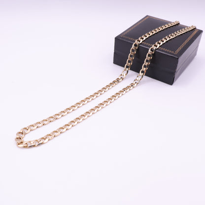 Second Hand 9ct Yellow Gold Curb Link Chain Necklace – 22 Inch