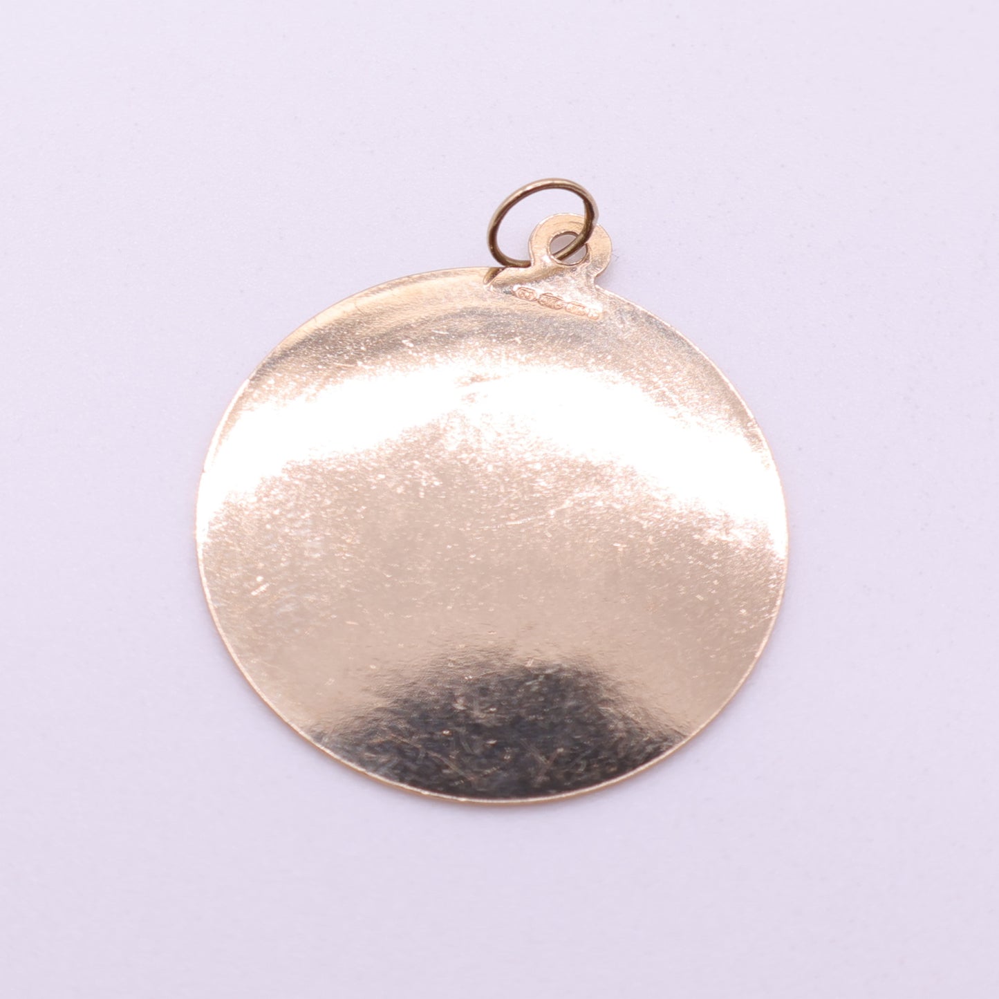 Second-Hand 9ct Yellow Gold Saint Christopher Pendant with Diamond Cut Border