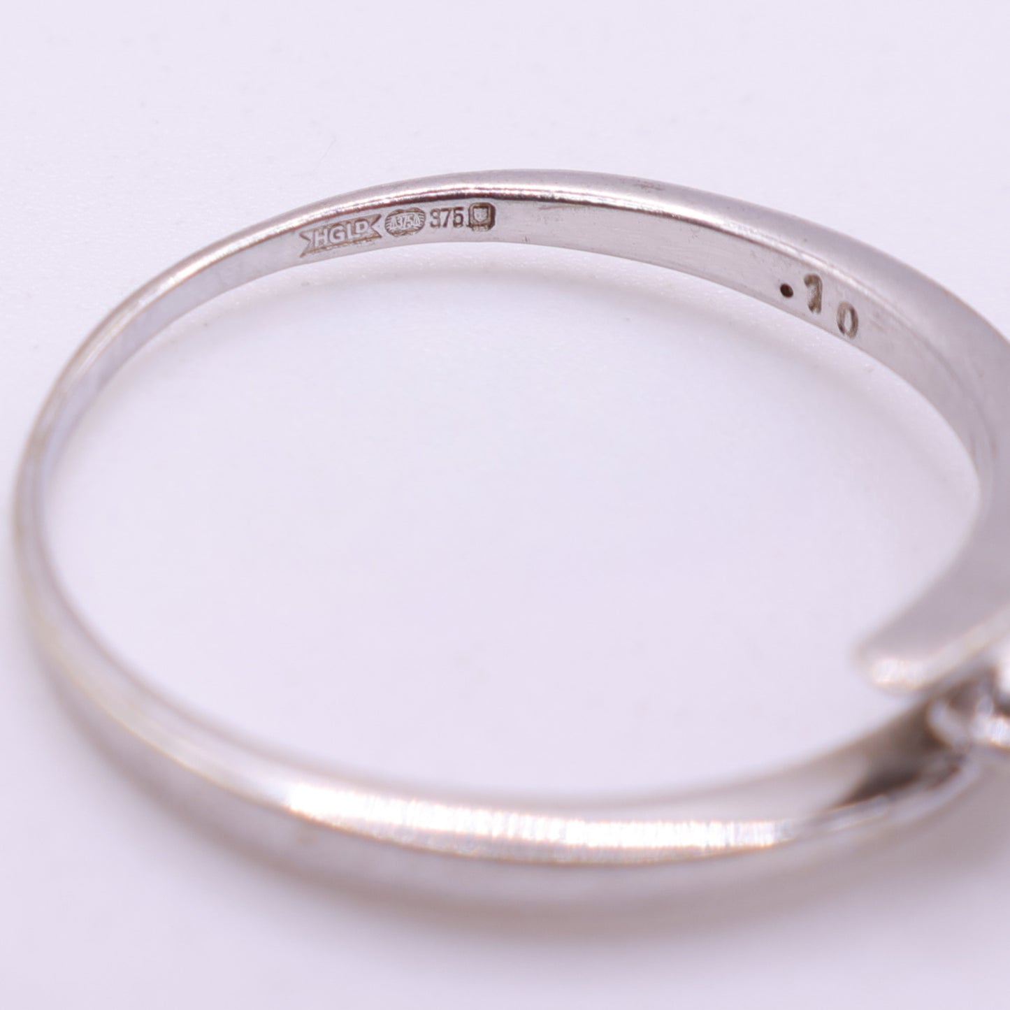 9ct White Gold Diamond Trilogy Curved Detail Ring