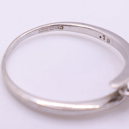 9ct White Gold Diamond Trilogy Curved Detail Ring