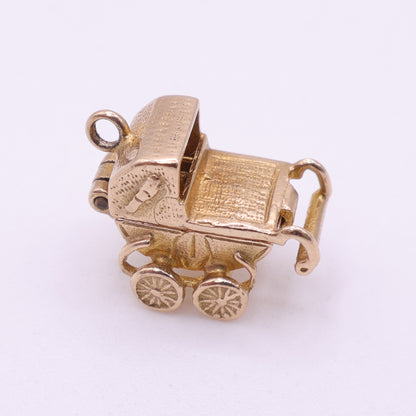Second Hand 9ct Yellow Gold Opening Pram Charm