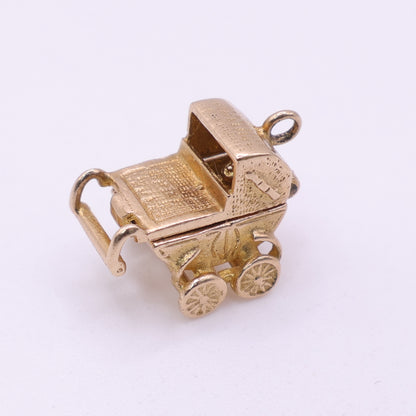 Second Hand 9ct Yellow Gold Opening Pram Charm
