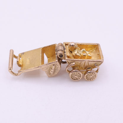 Second Hand 9ct Yellow Gold Opening Pram Charm