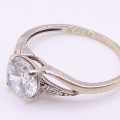 Second Hand 9ct White Gold Cubic Zirconia Set Ring
