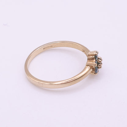 Second-Hand 9ct Yellow Gold Green Stone Cluster Ring