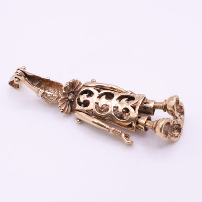 Second-Hand 9ct Yellow Gold Articulated Clown Charm with Coloured Stones