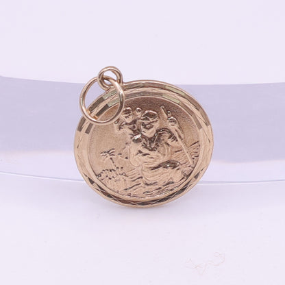 Second-Hand 9ct Yellow Gold 15mm St Christopher Pendant