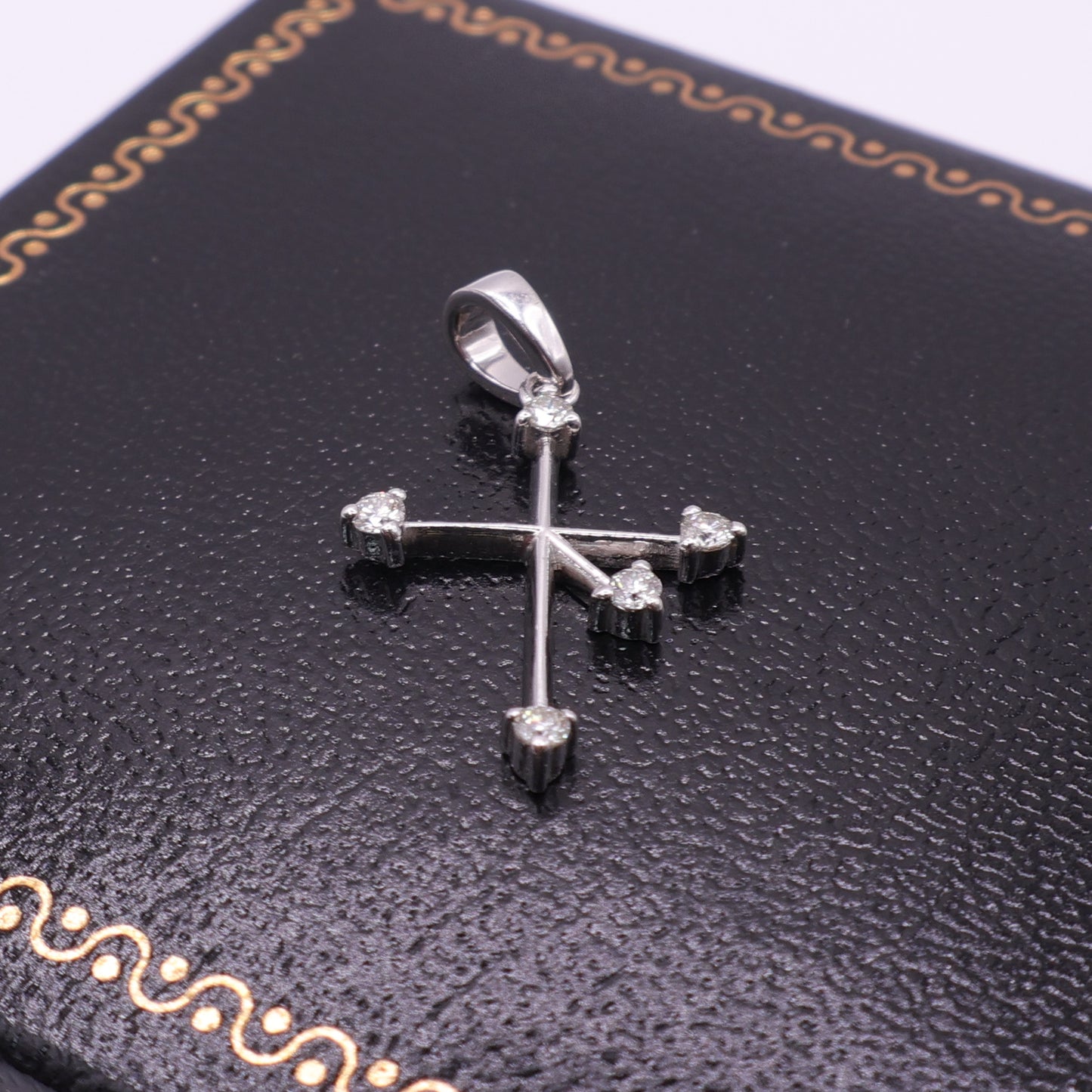 Second Hand 9ct White Gold Diamond Set Cross Pendant