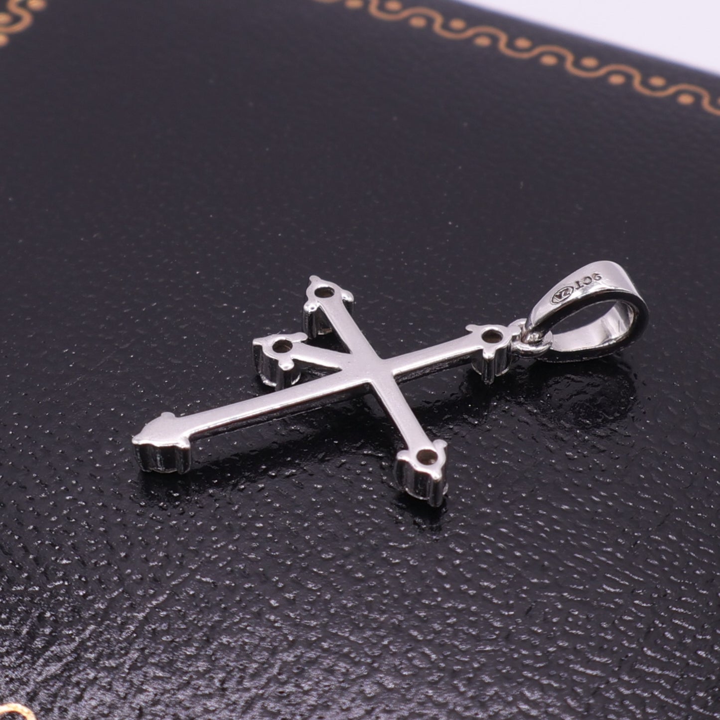 Second Hand 9ct White Gold Diamond Set Cross Pendant