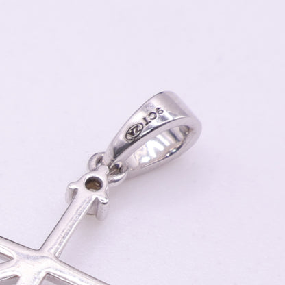 Second Hand 9ct White Gold Diamond Set Cross Pendant