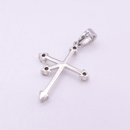 Second Hand 9ct White Gold Diamond Set Cross Pendant