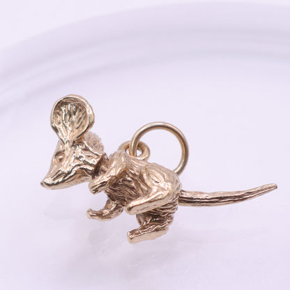 Second Hand 9ct Yellow Gold Mouse Charm Pendant
