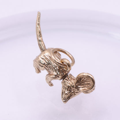 Second Hand 9ct Yellow Gold Mouse Charm Pendant