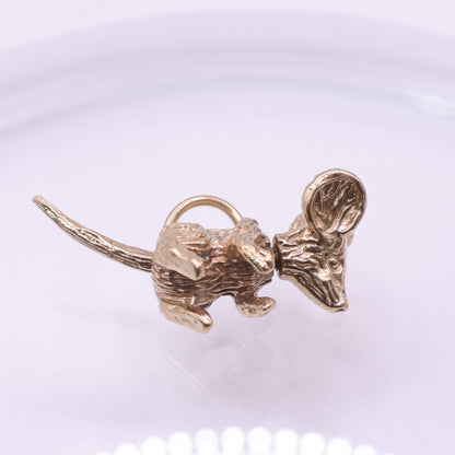 Second Hand 9ct Yellow Gold Mouse Charm Pendant
