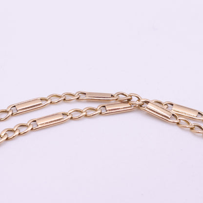 9ct Gold Figaro Link Chain Necklace - 16inch