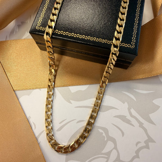 9ct Yellow Gold Curb Chain Solid Gold - 20 Inch