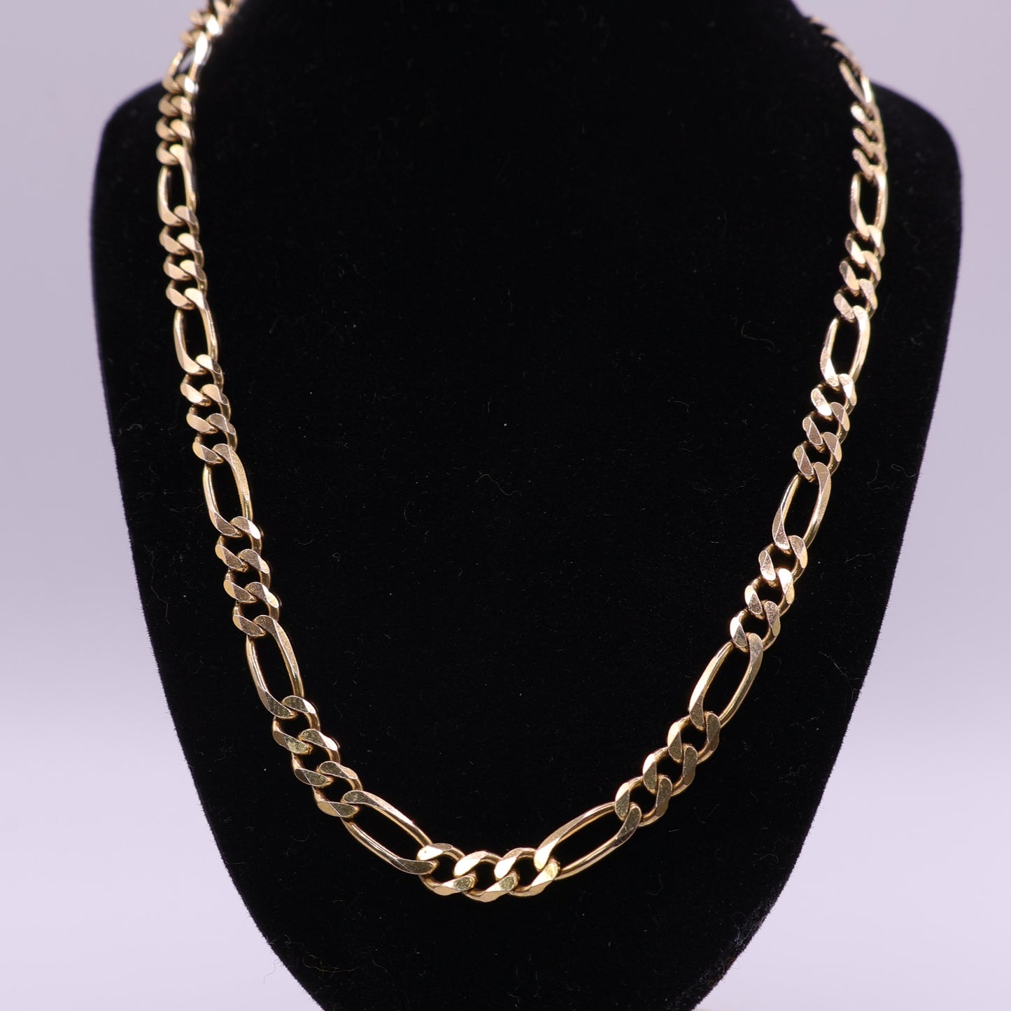 9ct Yellow Gold Long Link Figaro Chain Necklace