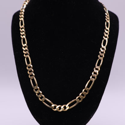 9ct Yellow Gold Long Link Figaro Chain Necklace