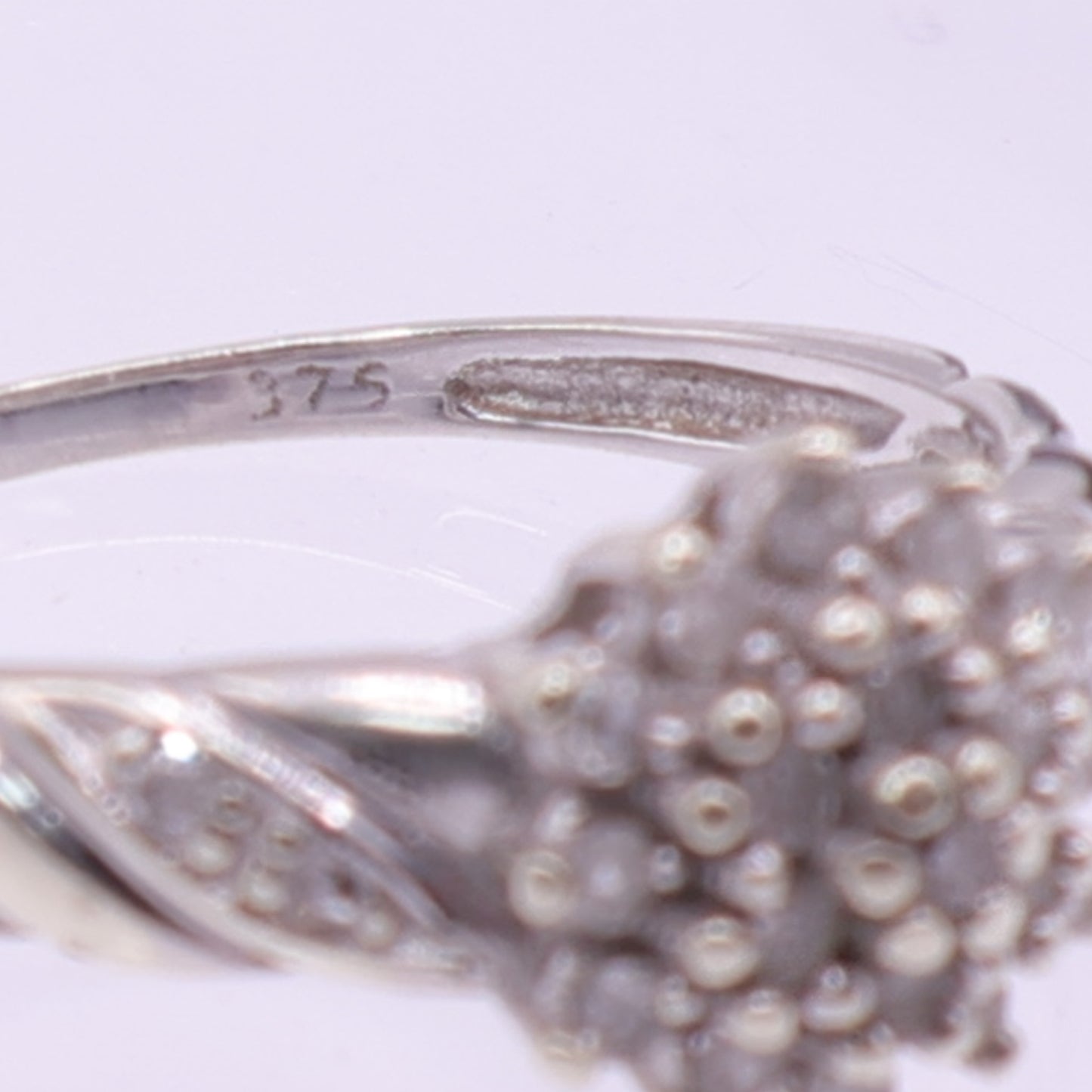 Second Hand 9ct White Gold Diamond Cluster Flower Ring