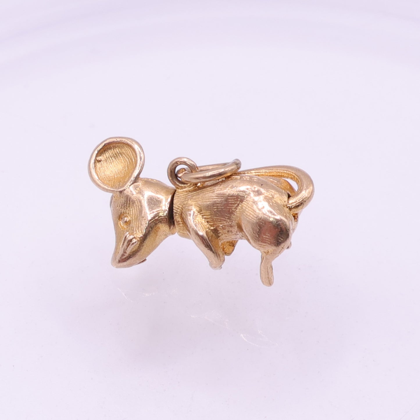 9ct Yellow Gold Standing Mouse Charm Pendant