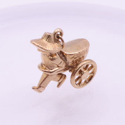 9ct Yellow Gold Rickshaw Cart Charm