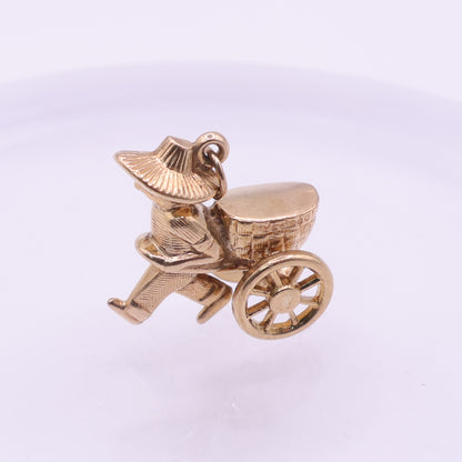 9ct Yellow Gold Rickshaw Cart Charm
