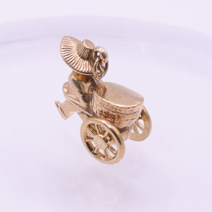 9ct Yellow Gold Rickshaw Cart Charm