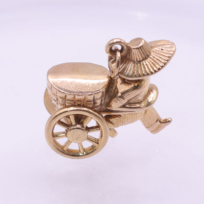 9ct Yellow Gold Rickshaw Cart Charm