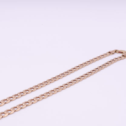 Second Han 9ct Yellow Gold Curb Link Chain Necklace- 20 inch